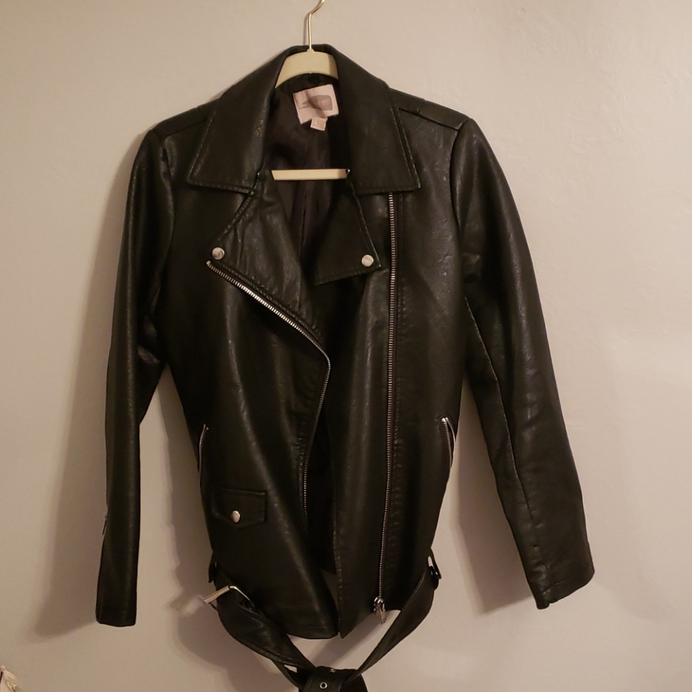 Forever 21 Faux Leather Bomber Jacket